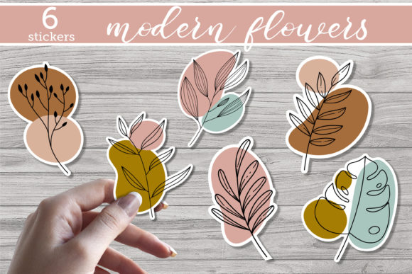 Download Modern Flowers - Printable Stickers - Modern Collection