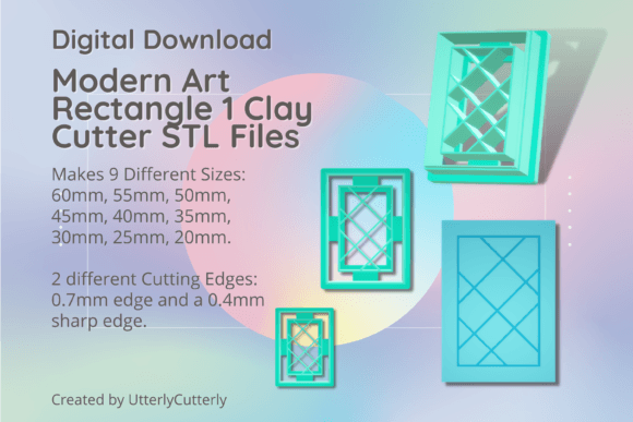 Download Modern Art Rectangle 1 Clay Cutter - STL - Modern Collection