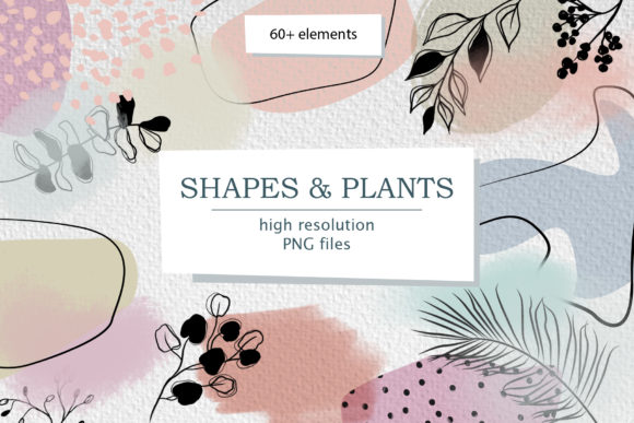 Download Modern Smooth Abstract Shapes &amp; Plants - Abstract shapes Collection