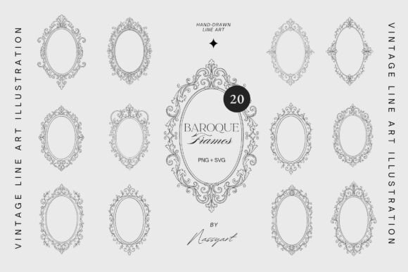 Download 20 Baroque Oval Frames Clipart - Oval Collection