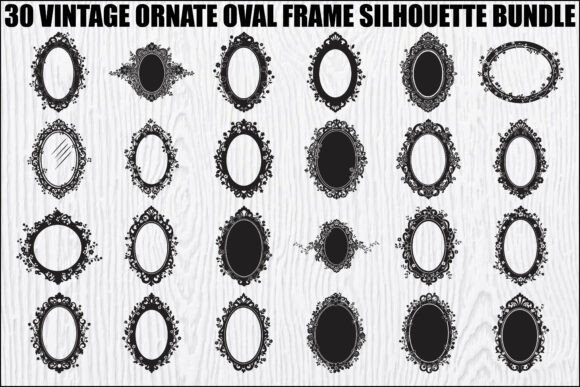 Download Vintage Ornate Oval Frame Bundle - Oval Collection