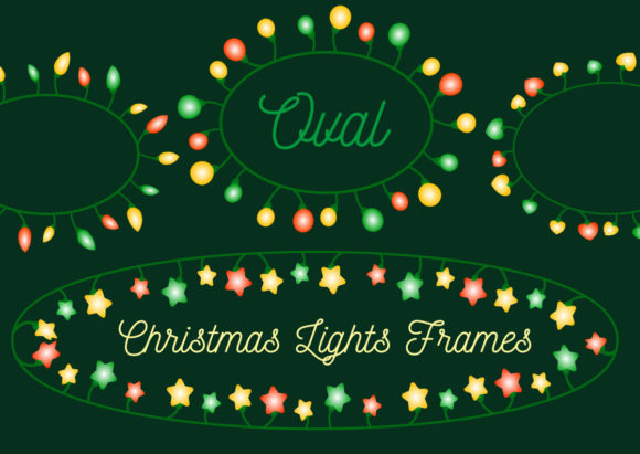 Download Oval Christmas Lights Frame PNG Border - Premium Resources