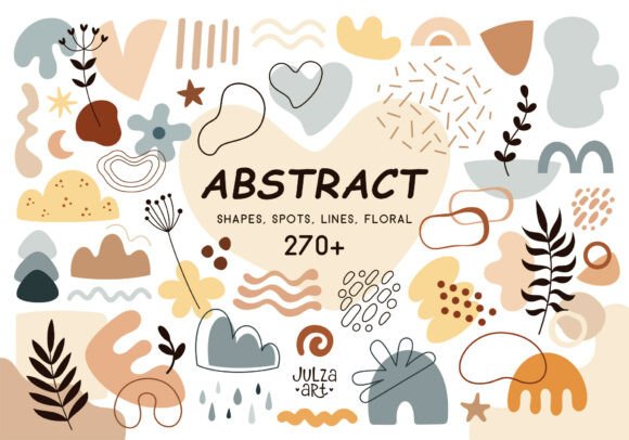 Download Boho Abstract Shapes Clipart Bundle - Abstract shapes Collection