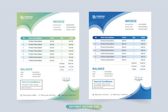 Download Business Invoices with Modern Shapes - Modern Collection